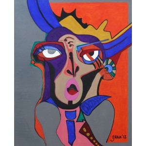Zara Khan, Loud Mouth, 24 x30 Inch, Acrylic on Canvas, Figurative Painting, AC-ZRK-025